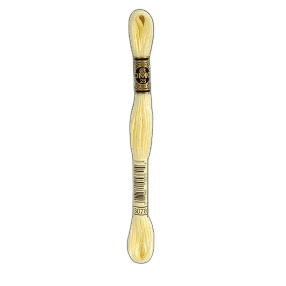 DMC 3078 Very Light Golden Yellow Stranded Cotton Embroidery Floss