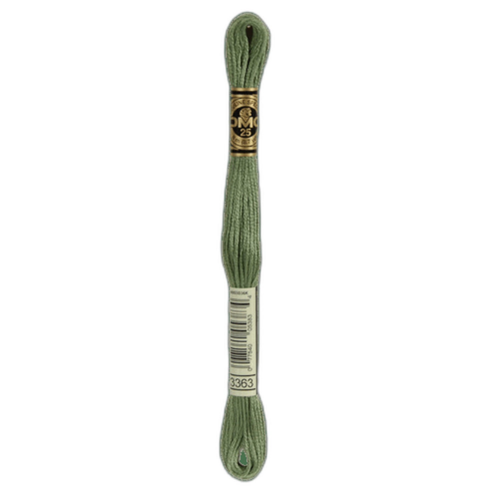 DMC 3363 Medium Pine Green Stranded Cotton Embroidery Floss