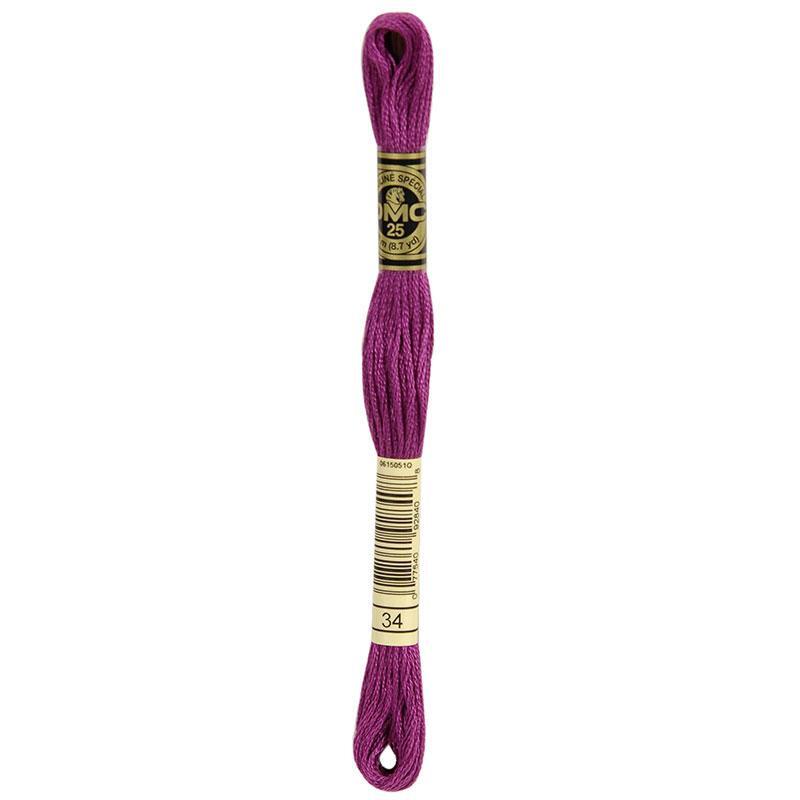 34 Orchid, Hand Embroidery Floss Stranded Cotton - Crafty Hobbies Australia