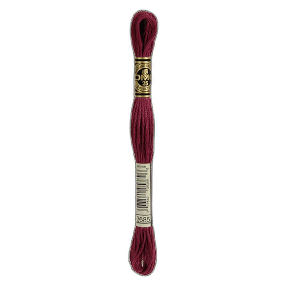 DMC 3685 Very Dark Mauve Stranded Cotton Embroidery Floss