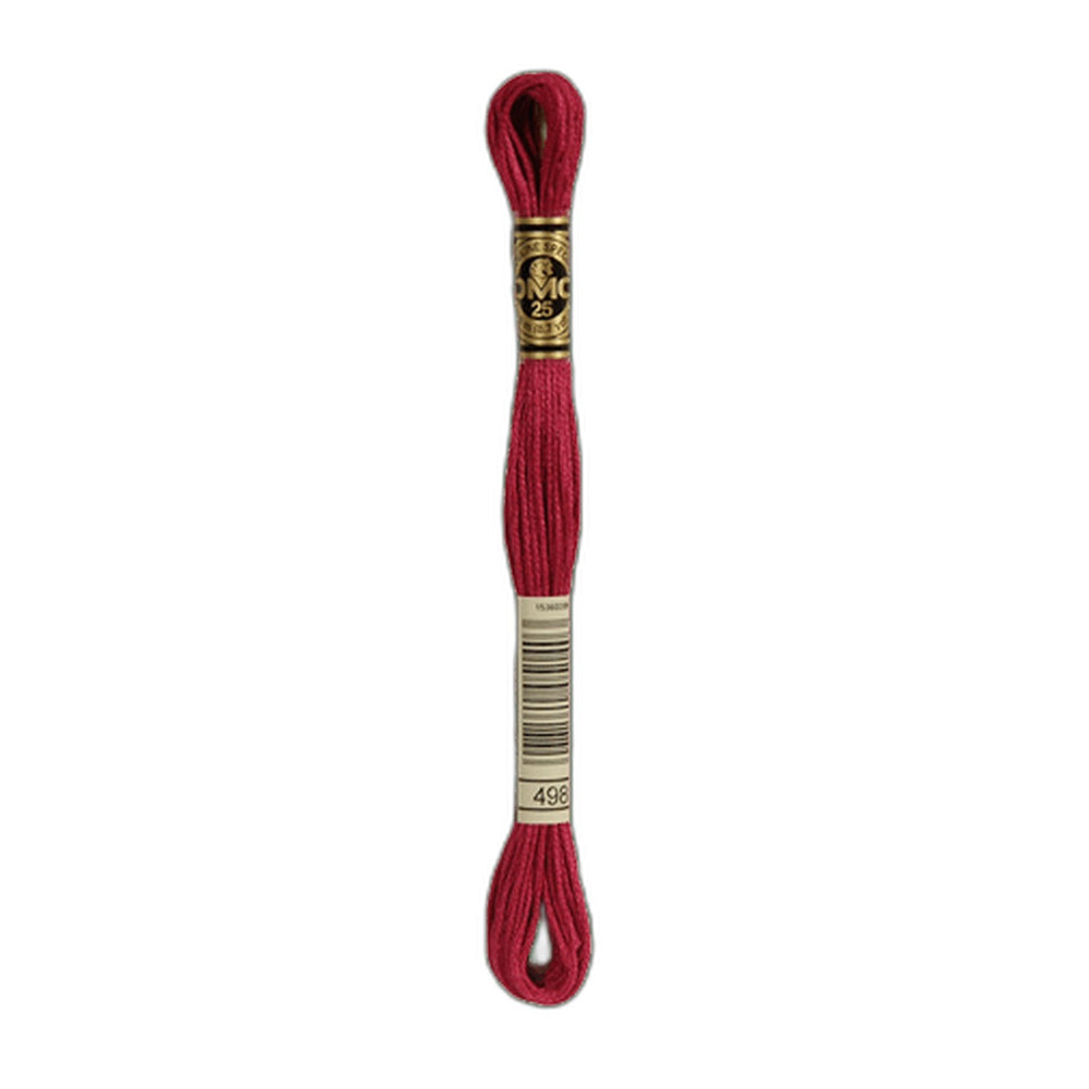 DMC 498 Dark Red Stranded Cotton Embroidery Floss