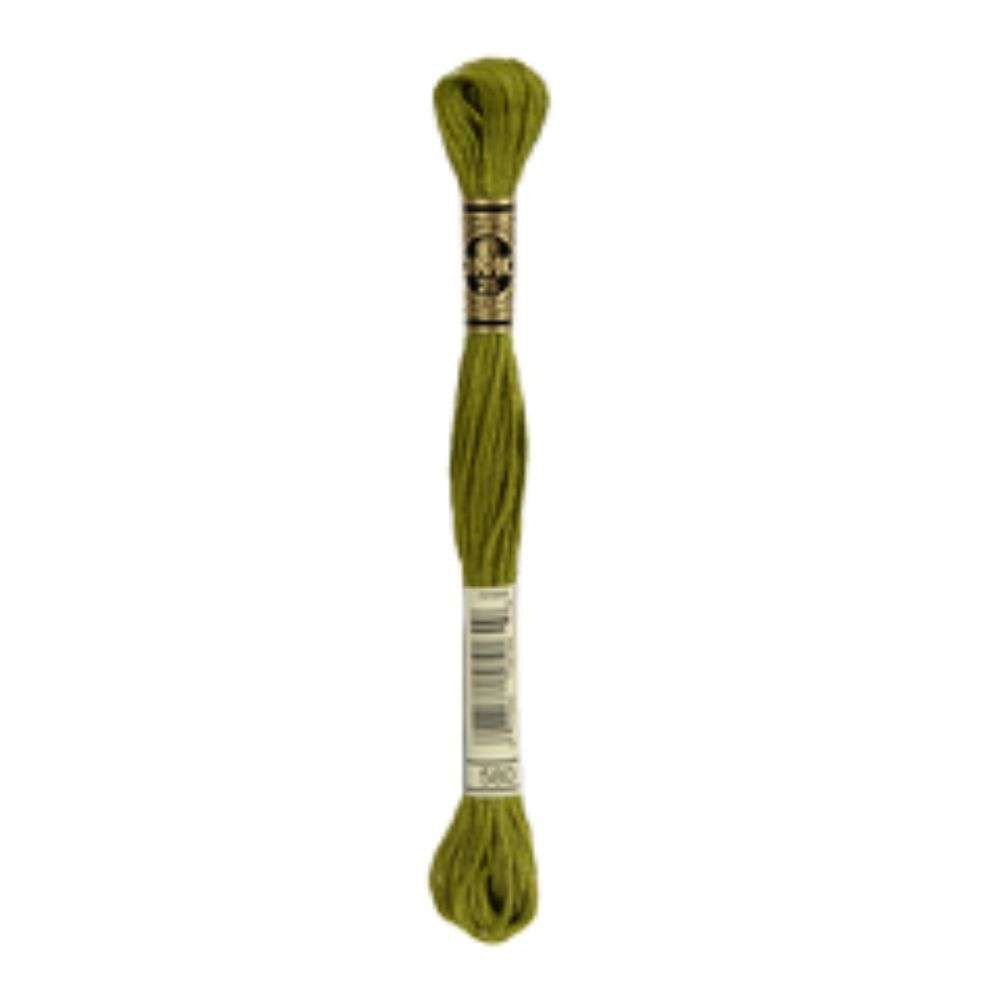 DMC 580 Dark Moss Green Stranded Cotton Embroidery Floss