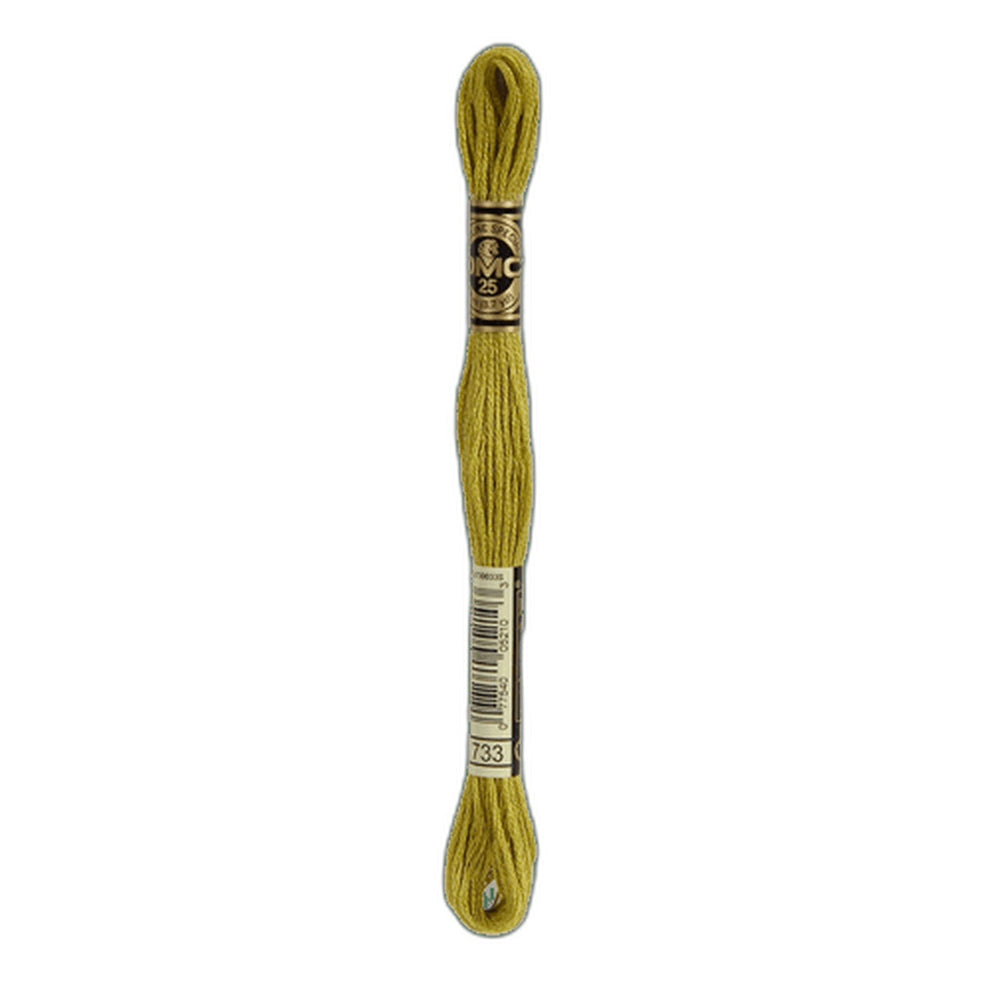 DMC 733 Medium Olive Green Stranded Cotton Embroidery Floss