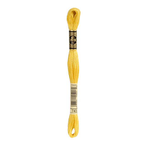 DMC 743 Medium Yellow Stranded Cotton Embroidery Floss
