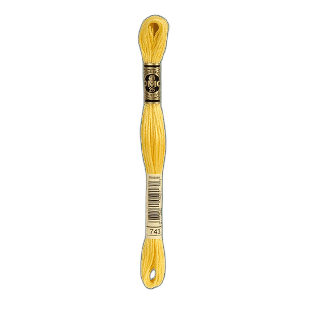 DMC 743 Medium Yellow Stranded Cotton Embroidery Floss