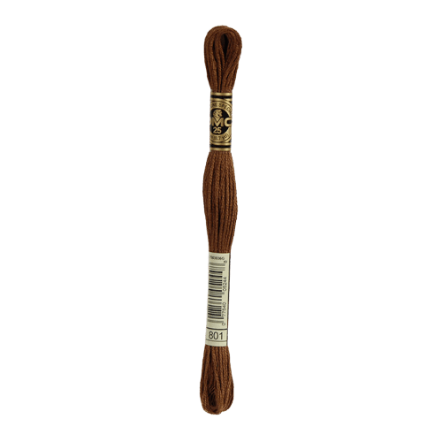 DMC 801 Dark Coffee Brown Stranded Cotton Embroidery Floss