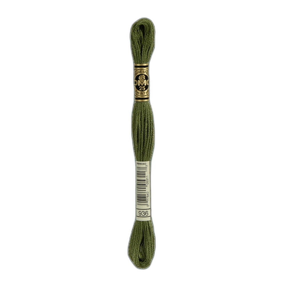 DMC 936 Very Dark Avocado Green Stranded Cotton Embroidery Floss