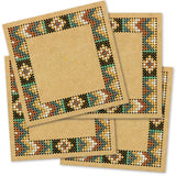 Aztec Wood Coasters, Counted Cross Stitch Kit - Crafty Hobbies Australia