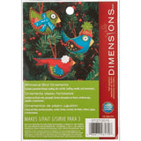 Dimensions Whimsical Birds Christmas Ornaments - Felt Applique - Crafty Hobbies Australia