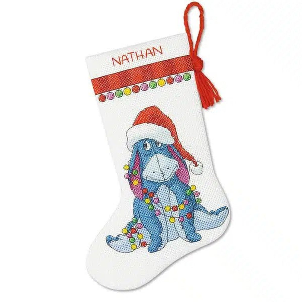 Disney Eeyore Petite Size Stocking Counted Cross Stitch Kit - Crafty Hobbies Australia