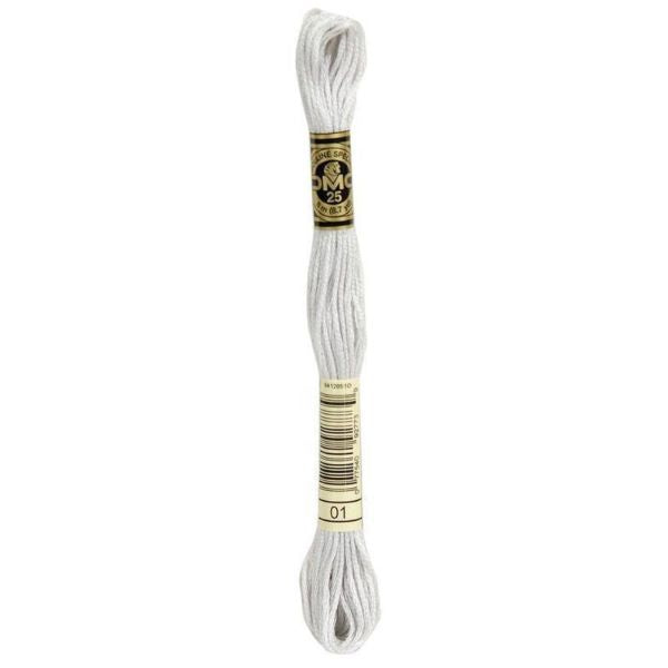 Dmc Thread 01  Stranded Cotton Embroidery Thread Silk Pure Tin 8m