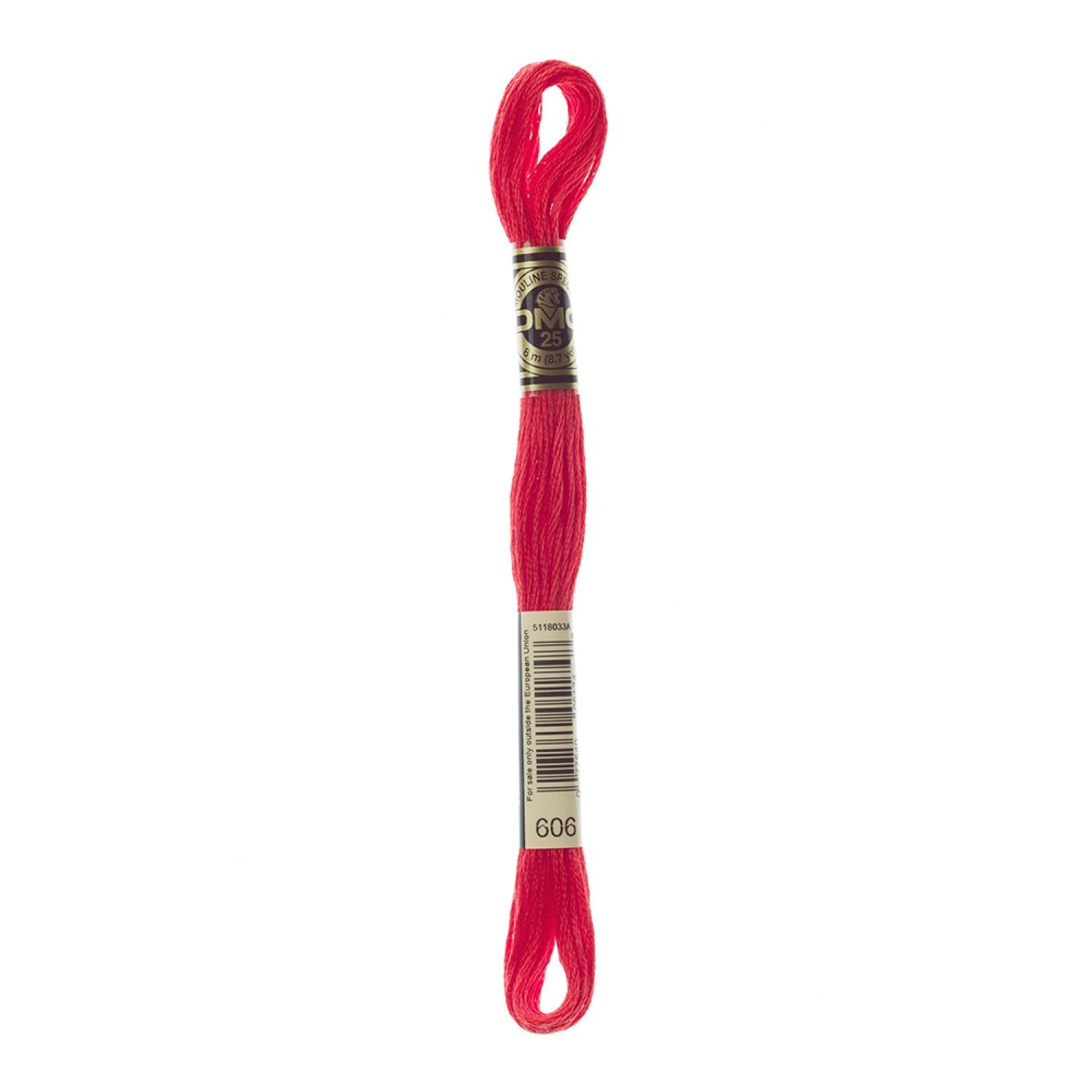 DMC Stranded Cotton 100g Cone 606 Orange-Red Bright (Art 5214)