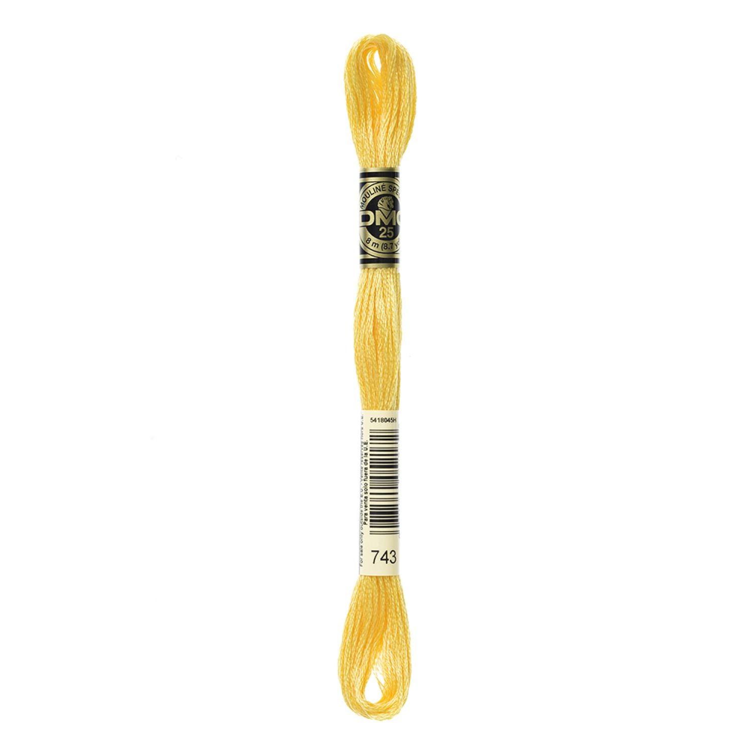 DMC Stranded Cotton 100g Cone 743 Yellow Med (Art 5214)