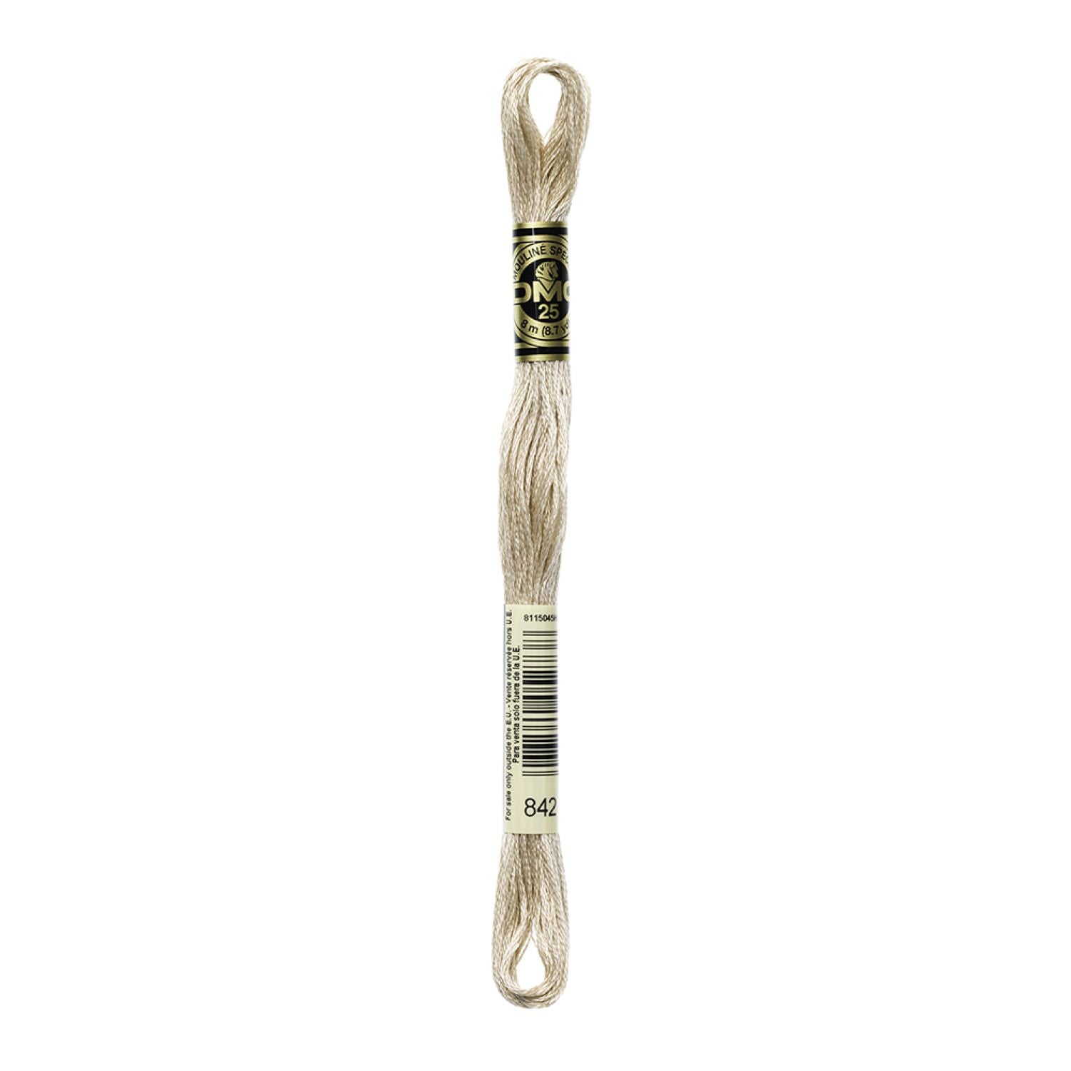 DMC Stranded Cotton 100g Cone 842 Beige Brown Vy Lt (Art 5214)