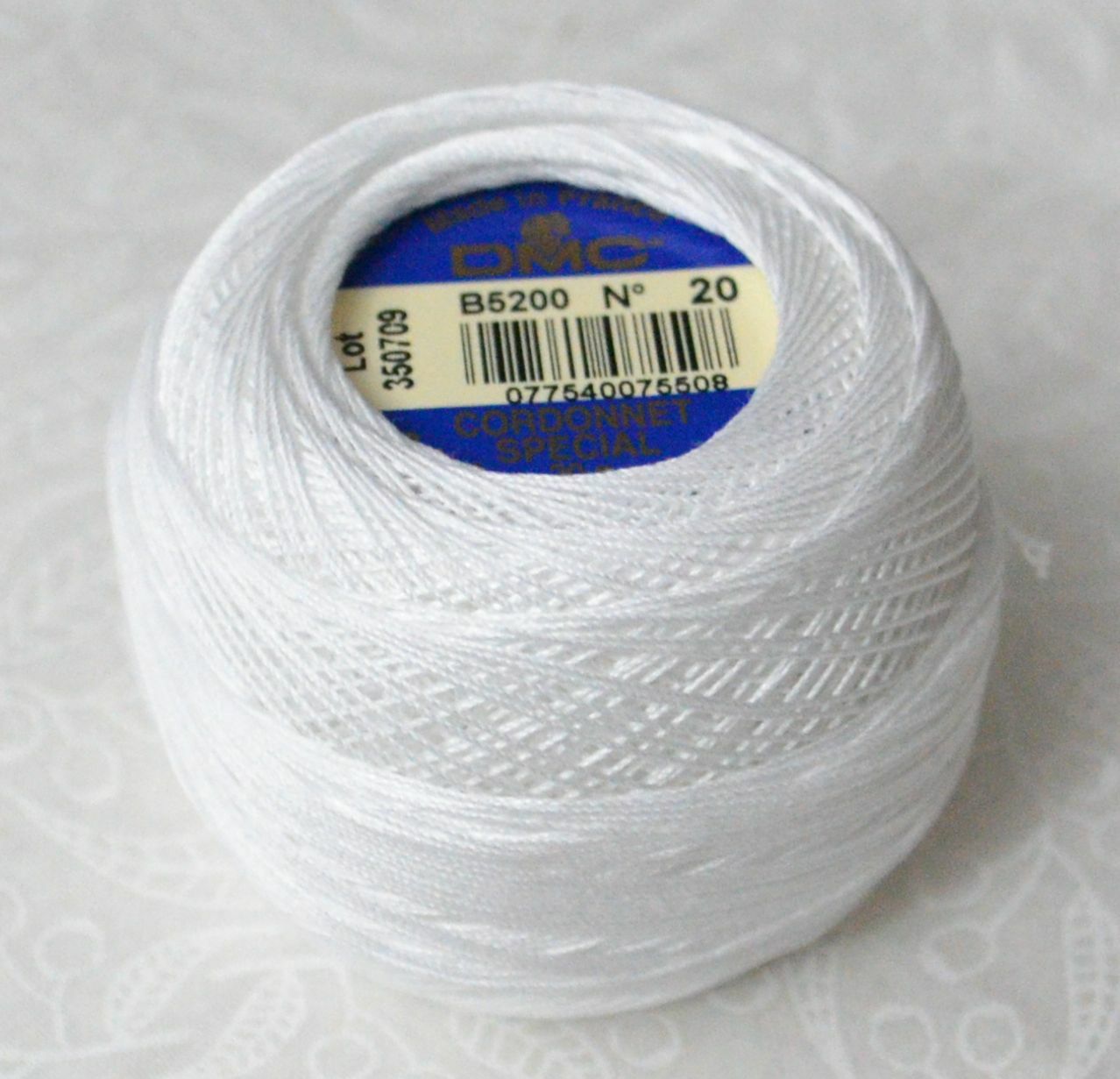 DMC Cordonnet Special Crochet Cotton No.20 Snow White (B5200) (20g Ball)