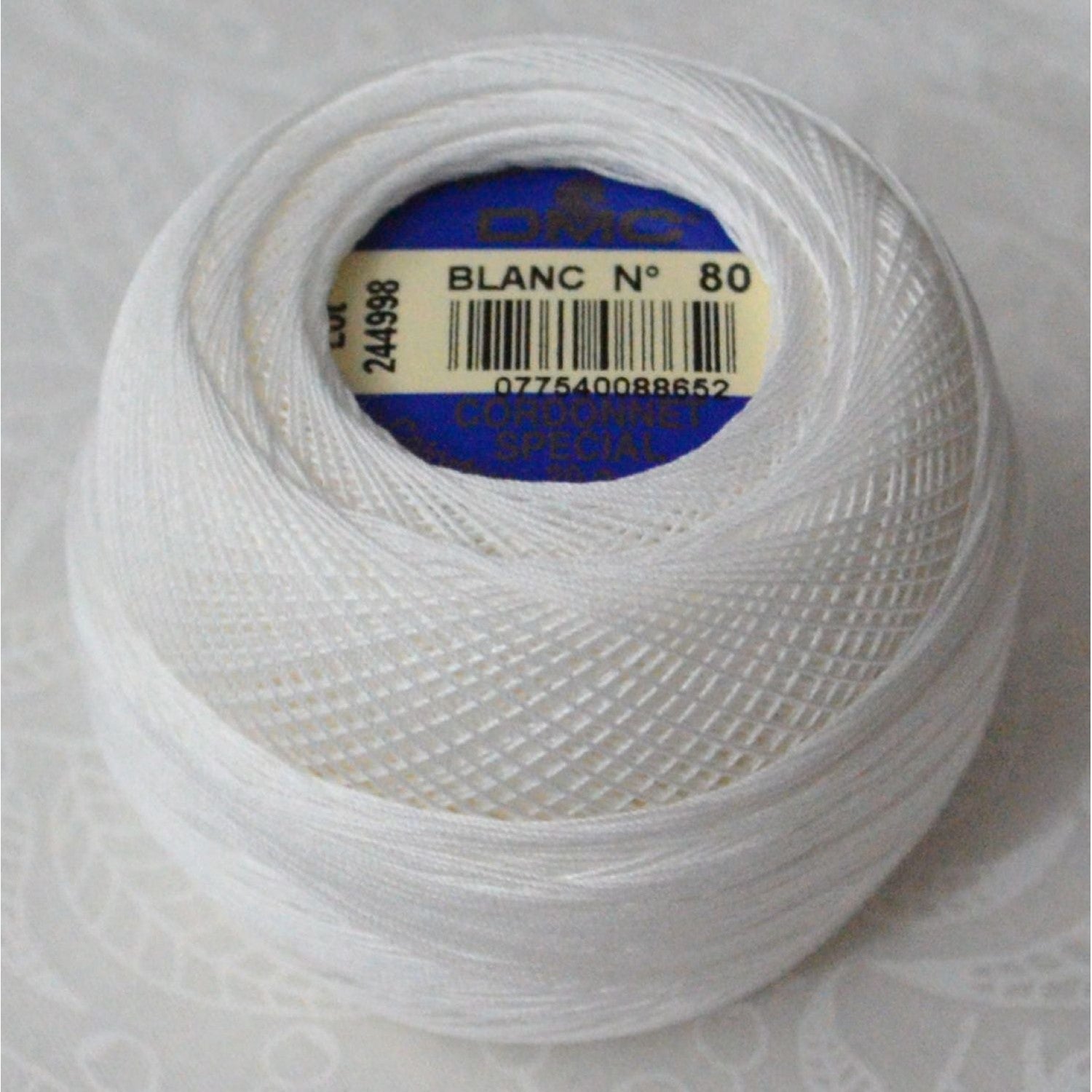 DMC Cordonnet Special Crochet Cotton No.80 Snow White (B5200) (20g Ball)