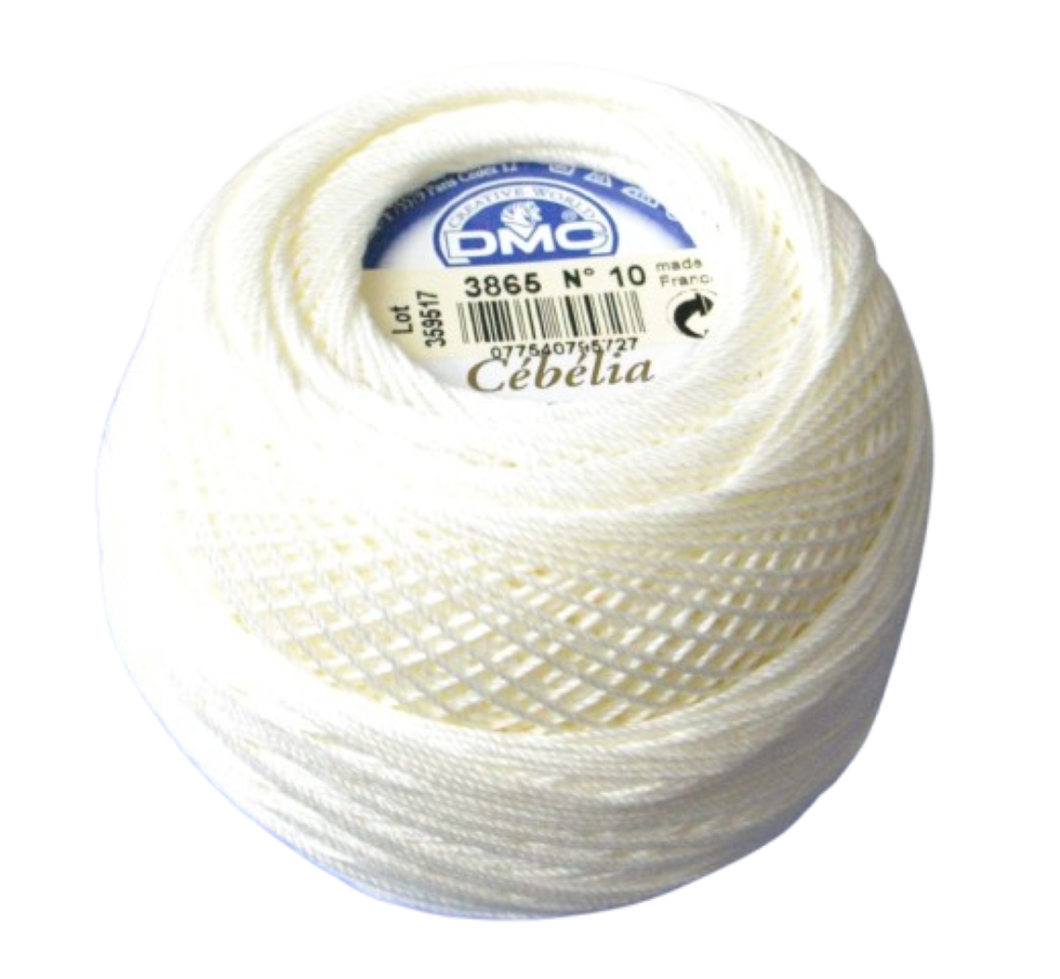 DMC Cébélia Crochet Cotton No.10 3865 Winter White (50g Ball)