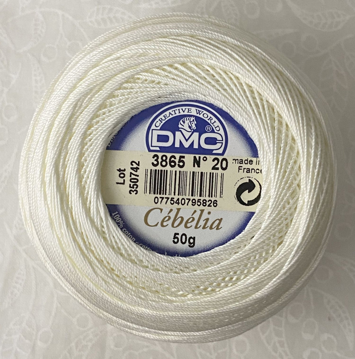 DMC Cébélia Crochet Cotton No.20 3865 Winter White (50g Ball)