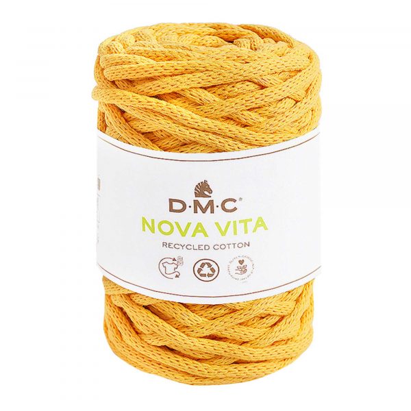 DMC Nova Vita 4mm Recycled Cotton Golven Yellow (250g Ball)