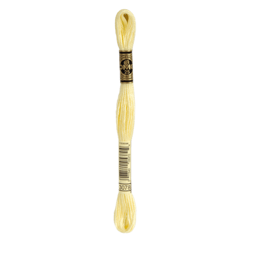 DMC 3078 Very Light Golden Yellow Stranded Cotton Embroidery Floss