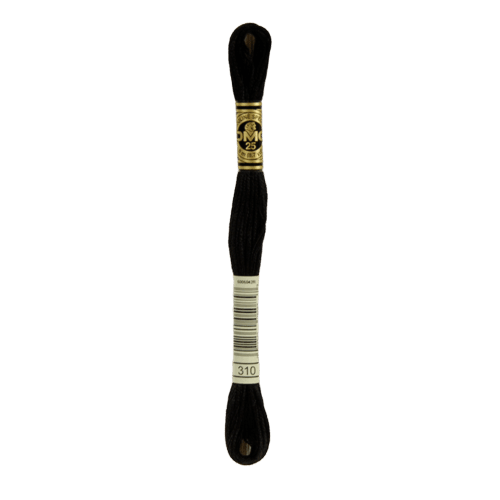 DMC 310 Black Stranded Cotton Embroidery Floss