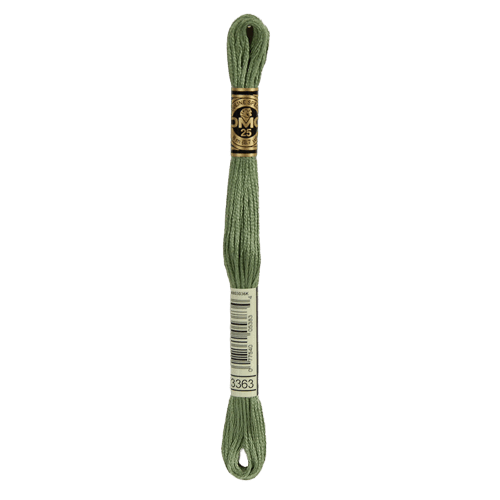 DMC 3363 Medium Pine Green Stranded Cotton Embroidery Floss
