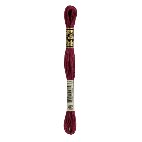 DMC 3685 Very Dark Mauve Stranded Cotton Embroidery Floss