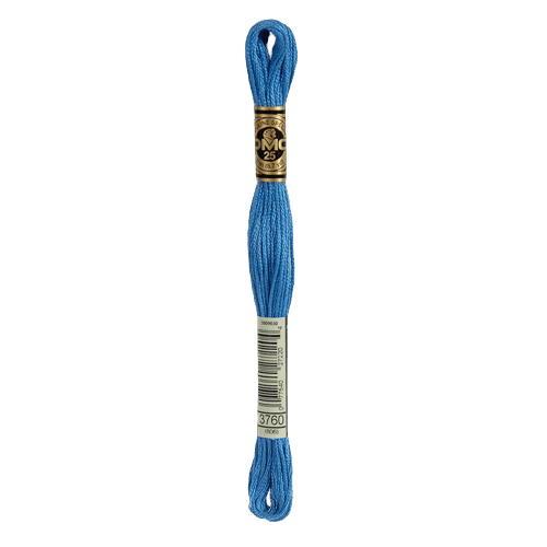 DMC 3760 Medium Wedgewood Blue Stranded Cotton Embroidery Floss