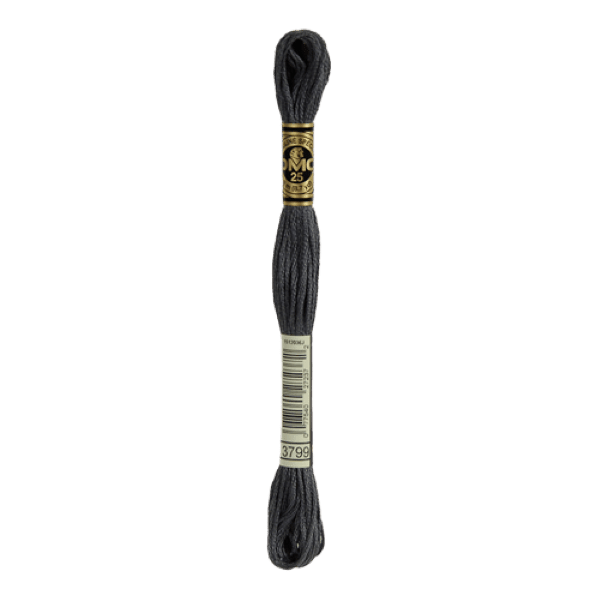 DMC 3799 Very Dark Pewter Grey Stranded Cotton Embroidery Floss