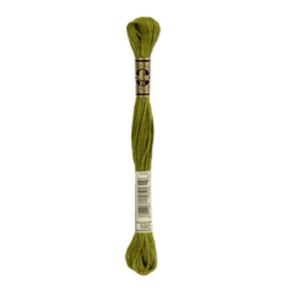 DMC 580 Dark Moss Green Stranded Cotton Embroidery Floss
