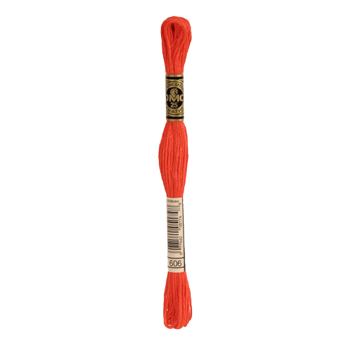 DMC 606 Bright Orange-Red Stranded Cotton Embroidery Floss