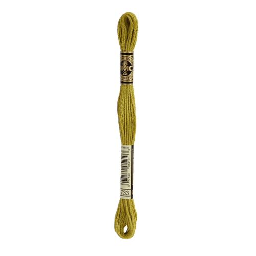 DMC 733 Medium Olive Green Stranded Cotton Embroidery Floss