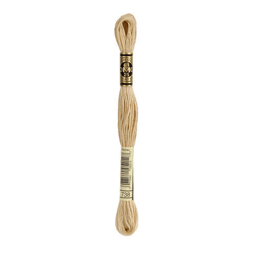 DMC 738 Very Light Tan Stranded Cotton Embroidery Floss