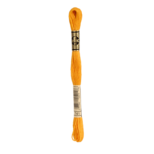 DMC 741 Medium Tangerine Stranded Cotton Embroidery Floss
