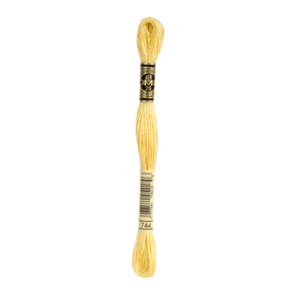 DMC 744 Pale Yellow Stranded Cotton Embroidery Floss