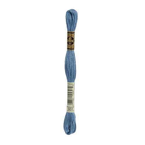 DMC 931 Medium Antique Blue Stranded Cotton Embroidery Floss