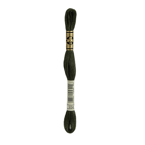 DMC 934 Black Avocado Green Stranded Cotton Embroidery Floss