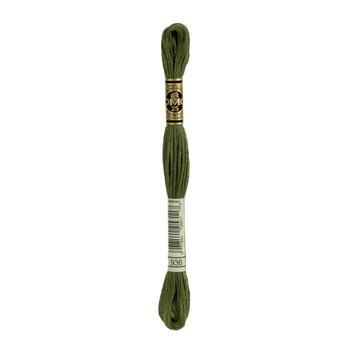 DMC 936 Very Dark Avocado Green Stranded Cotton Embroidery Floss