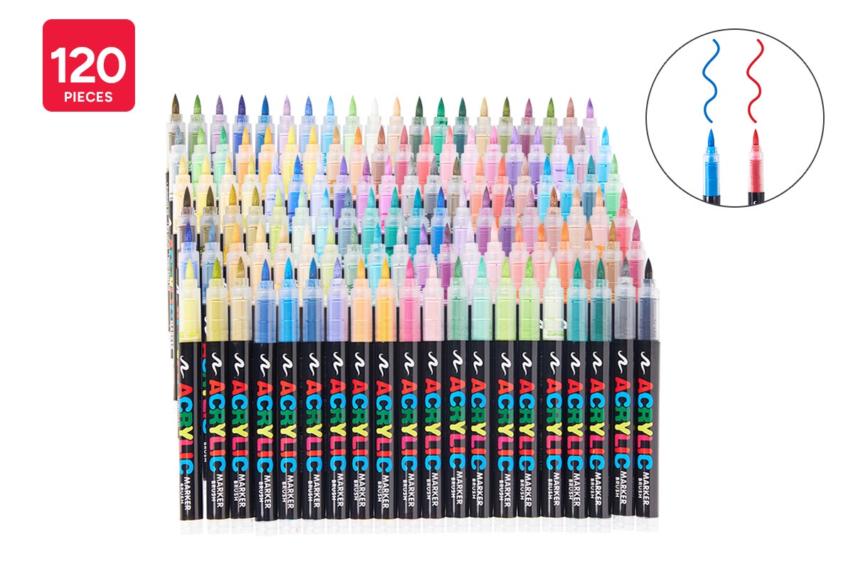 120 Colour Acrylic Paint Markers