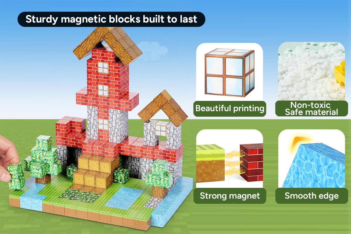 100 Piece Kids Magnetic Block Set
