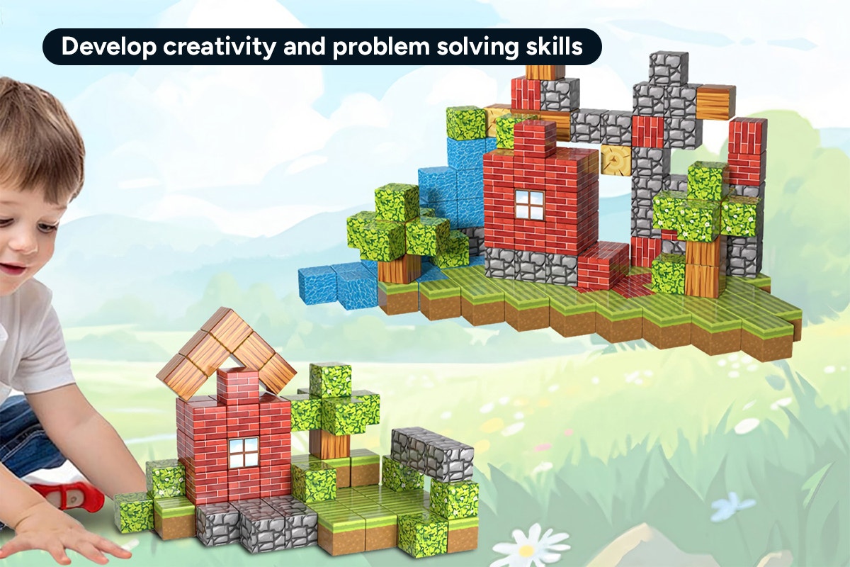 100 Piece Kids Magnetic Block Set