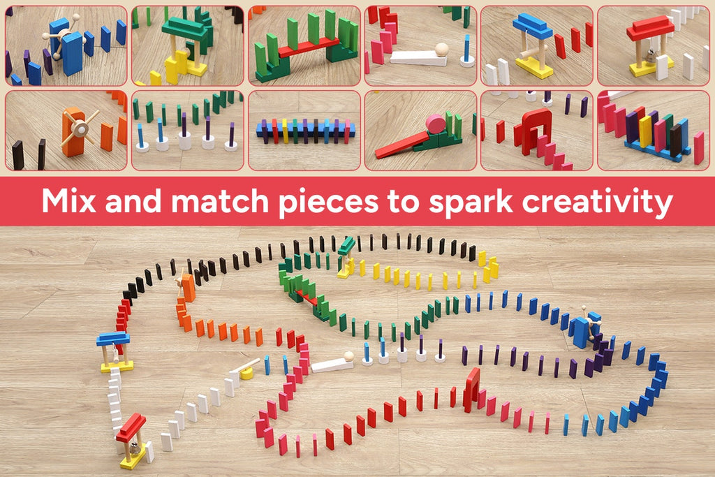 1,000 Piece Kids Wooden Dominoes Set