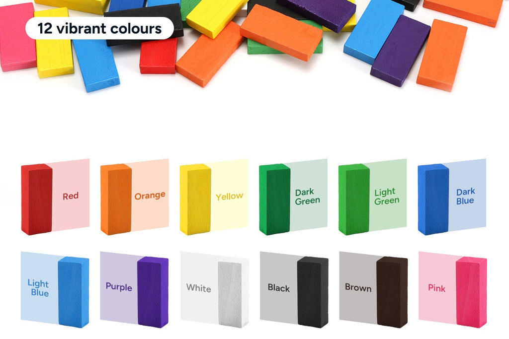 1,000 Piece Kids Wooden Dominoes Set