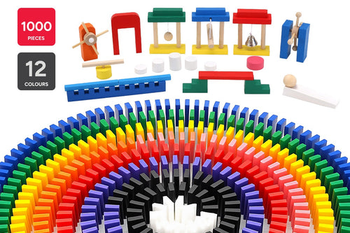 1,000 Piece Kids Wooden Dominoes Set