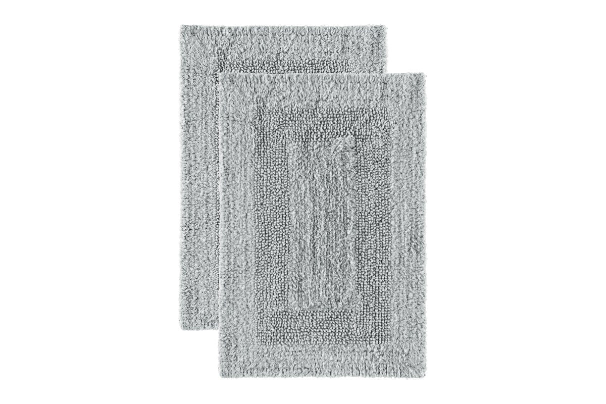 Set of 2 Ovela Cotton Bath Mats (Silver Sconce)