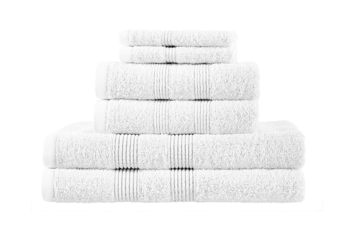 Ovela Avalon 6 Piece 100% Cotton Towel Set (White)