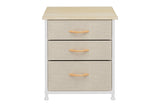 Ovela 3 Drawer Nightstand Bedside Table (Beige)