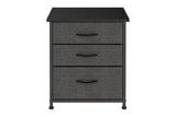 Ovela 3 Drawer Nightstand Bedside Table (Charcoal)