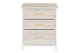 Ovela 3 Drawer Nightstand Bedside Table (Wood Grain White Oak)