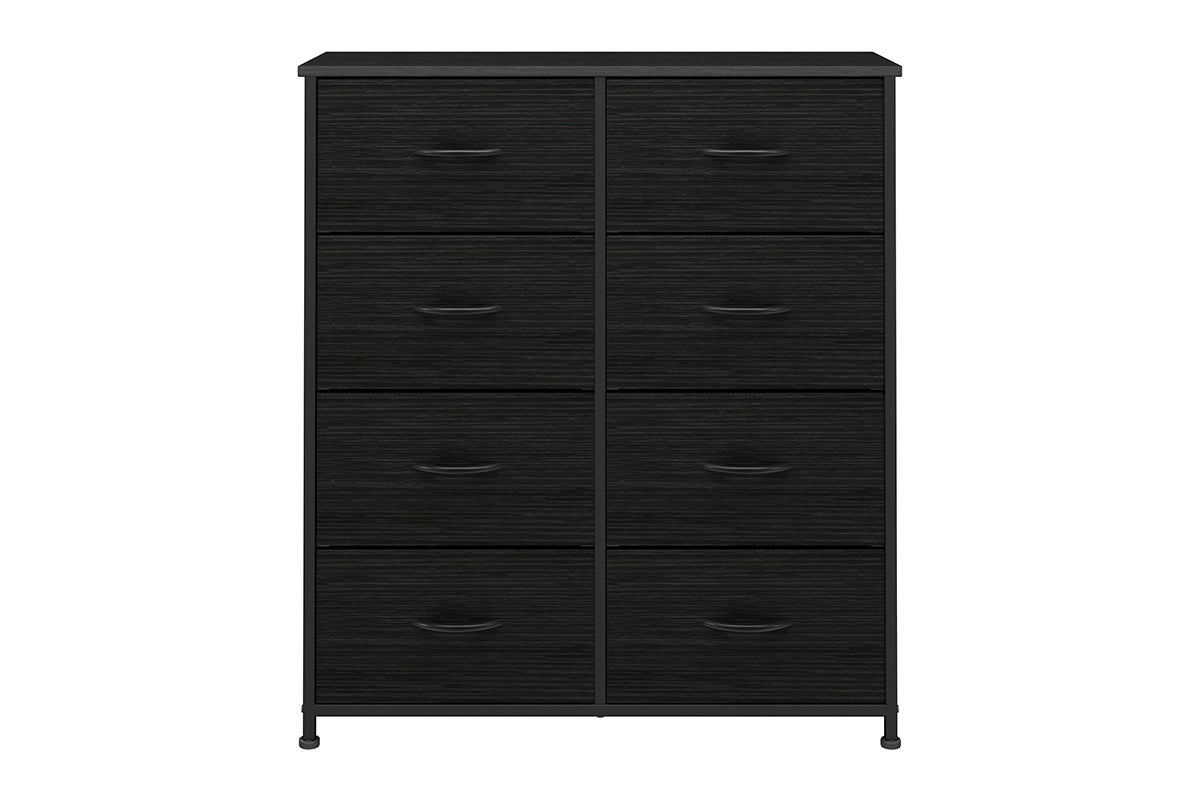 Ovela 8 Drawer Storage Chest (Wood Grain Black)